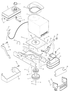 Engine Mount Diagram and Parts List for 7800506-312006X66A 2009 Briggs and Stratton Lawn Tractor